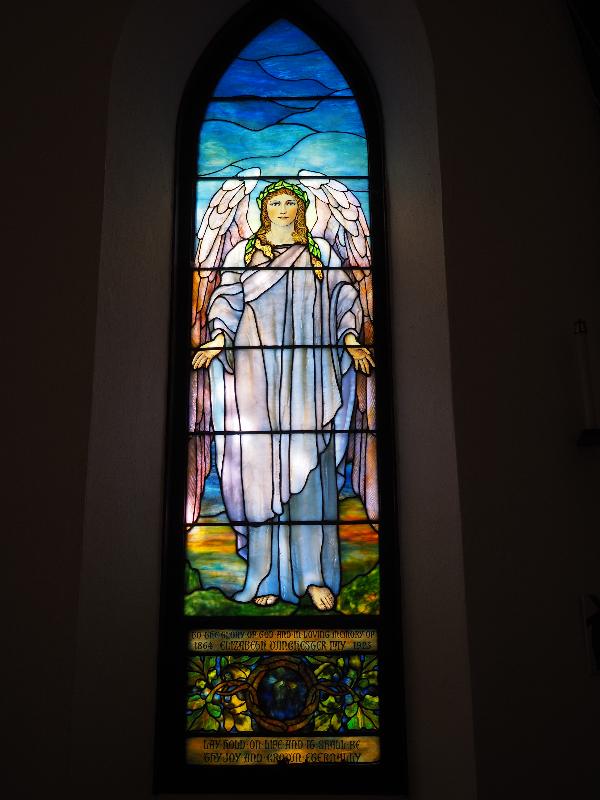 Southborough, Massachusetts (MA): St. Mark's Episcopal Church: Fay Memorial Window, Charity (1930, Tiffany Studios)