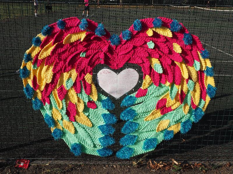 Cambridge, England: Jesus Green: angel wings (2019, made by Hilary Butler, Zesty Helix, Terri Honeywood, Tigerchilli, Karyn Barnes)