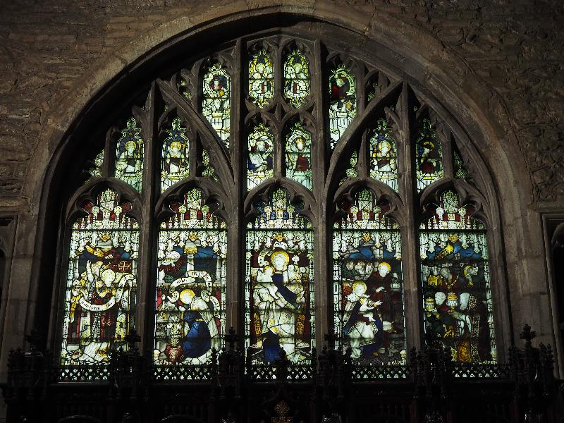 Market Bosworth, England: St Peter's Church: Annunication, Mary and Jesus, Nativity (Kempe)