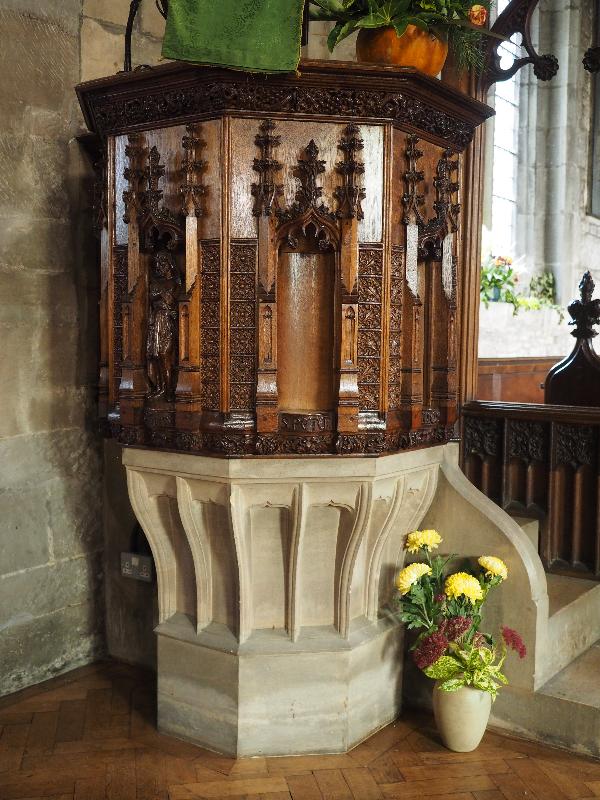 Market Bosworth, England: St Peter's Church: pulpit (1895)