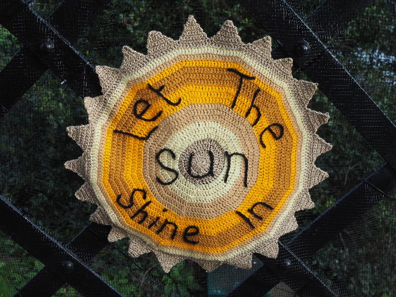 Cambridge, England: Jesus Lock: sunshine for midwinter (displayed Dec 2019 - Feb 2020, made by Hilary Butler)