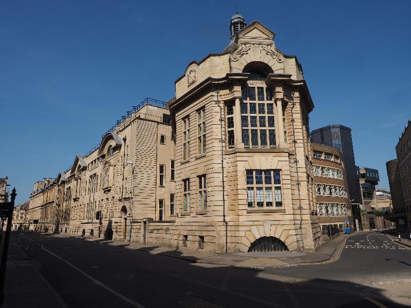 Cambridge, England: Downing Street: empty streets (quiet because of Covid-19 lockdown)