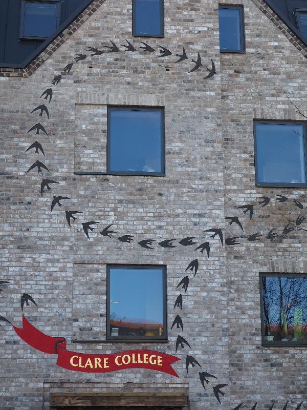 Cambridge, England: Clare College, St Regis: swift decoration over entrance