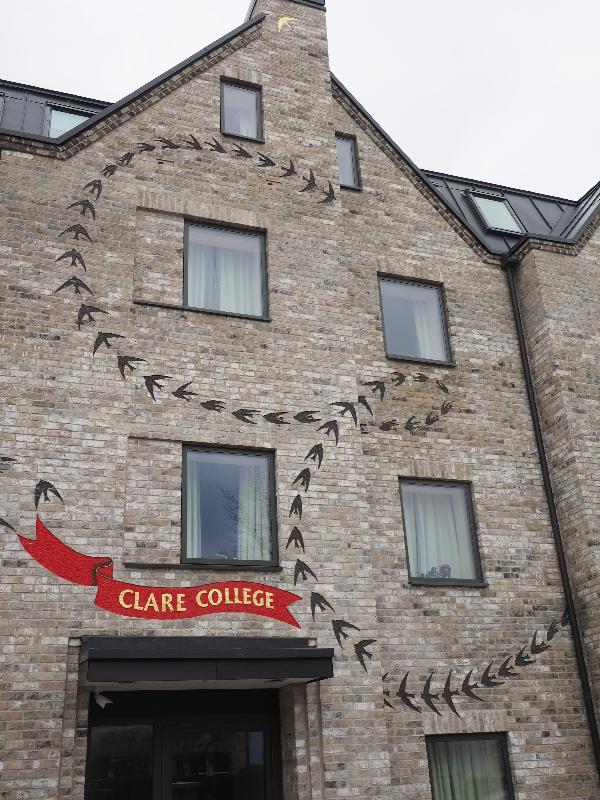 Cambridge, England: Clare College, St Regis: swift decoration over entrance