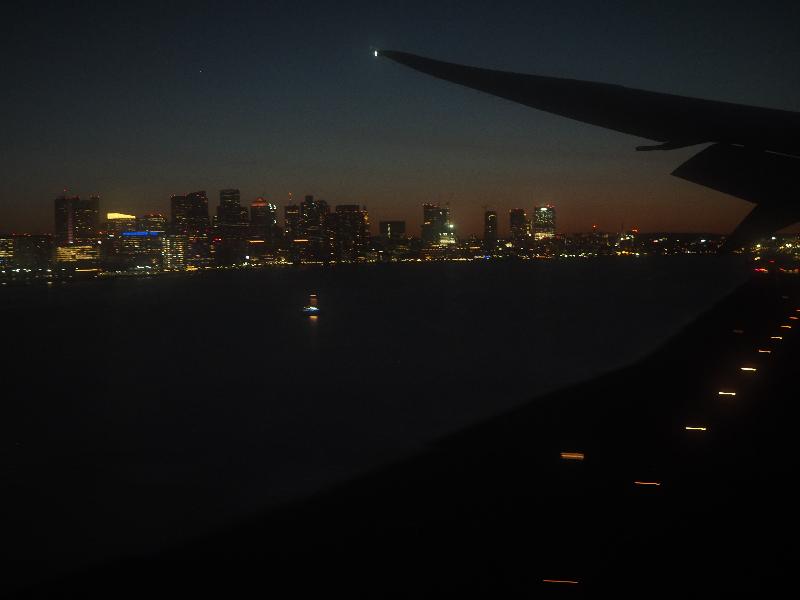 Boston, Massachusetts (MA): Logan Airport: city lights