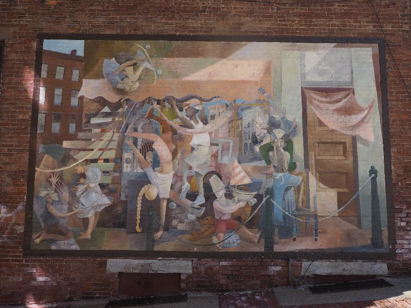 Northampton, Massachusetts (MA): alley off Main Street: mural