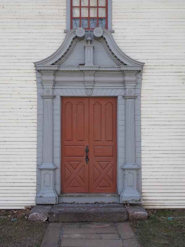 Deerfield, Massachusetts (MA): Old Main Street: Apprentice's Workshop at Dwight House, door (house 1750s, Springfield, MA, moved here in 1954)
