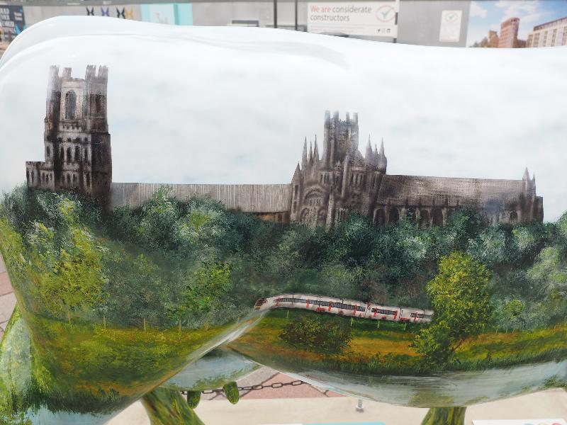 Cambridge, England: Railway Station: The Bovine Line, detail (Phil Daniels)