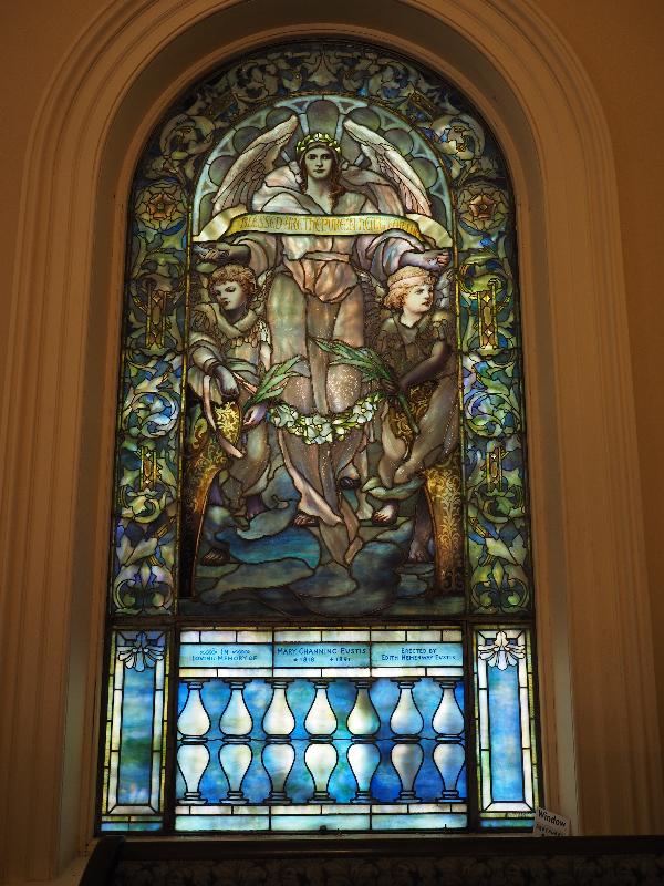 Boston, Massachusetts (MA): Arlington Street Church: Eustis Memorial Window, 'Blessed Are the Pure in Heart' (1906, Tiffany Studios)