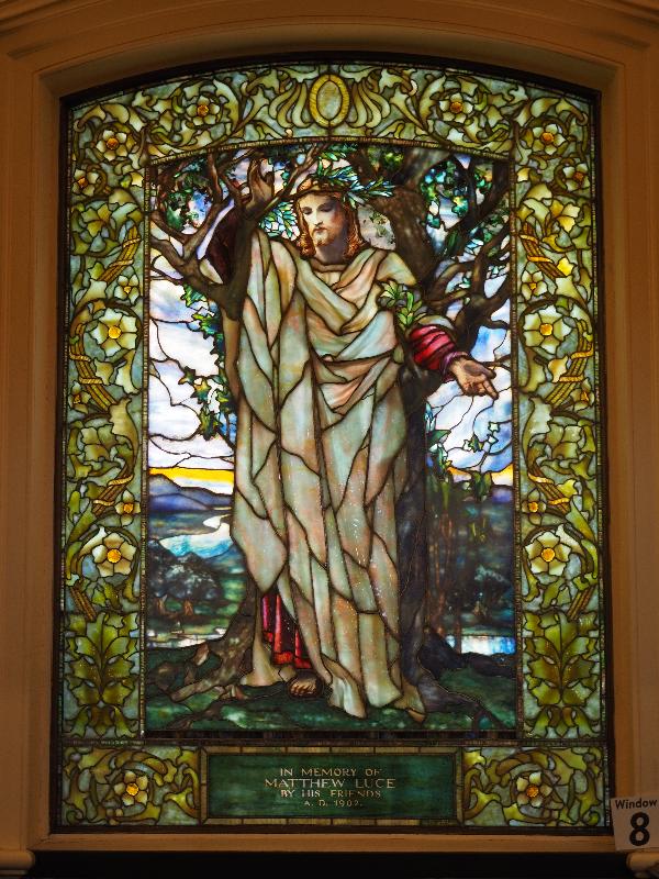 Boston, Massachusetts (MA): Arlington Street Church: Luce Memorial Window, 'Prayer in the Garden' (1903, Tiffany Studios)