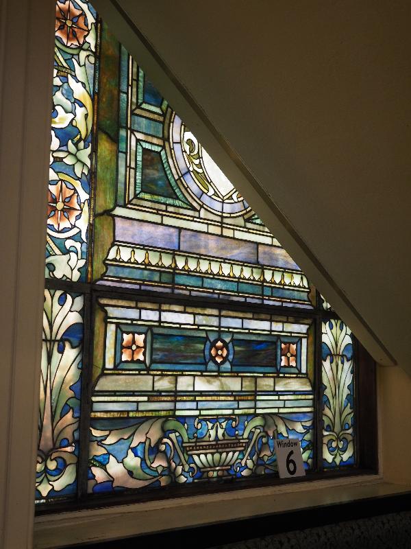 Boston, Massachusetts (MA): Arlington Street Church: second ornamental window, lower part (Tiffany Studios)