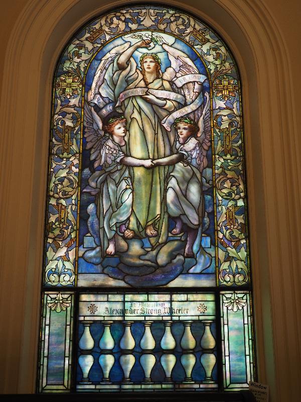 Boston, Massachusetts (MA): Arlington Street Church: Wheeler Memorial Window, 'Blessed are the Peacemakers' (1907, Tiffany Studios)