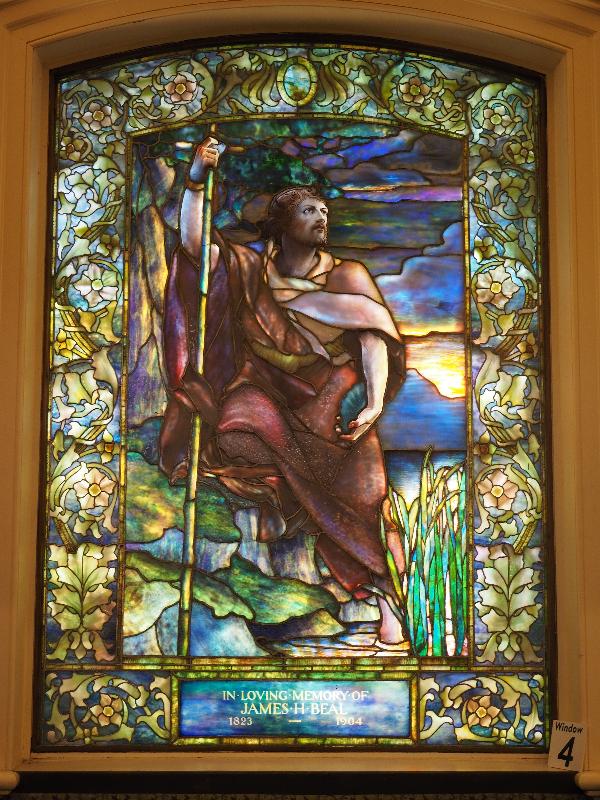 Boston, Massachusetts (MA): Arlington Street Church: Beal Memorial Window, 'I am the Voice' (1905, Tiffany Studios)