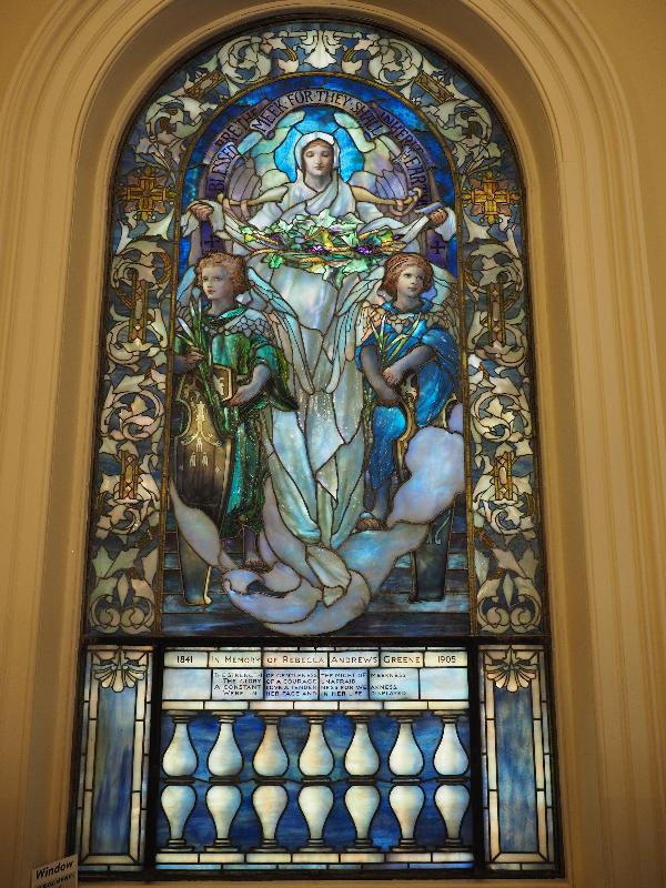 Boston, Massachusetts (MA): Arlington Street Church: Greene Memorial Window, 'Blessed are the Meek' (1908, Tiffany Studios)