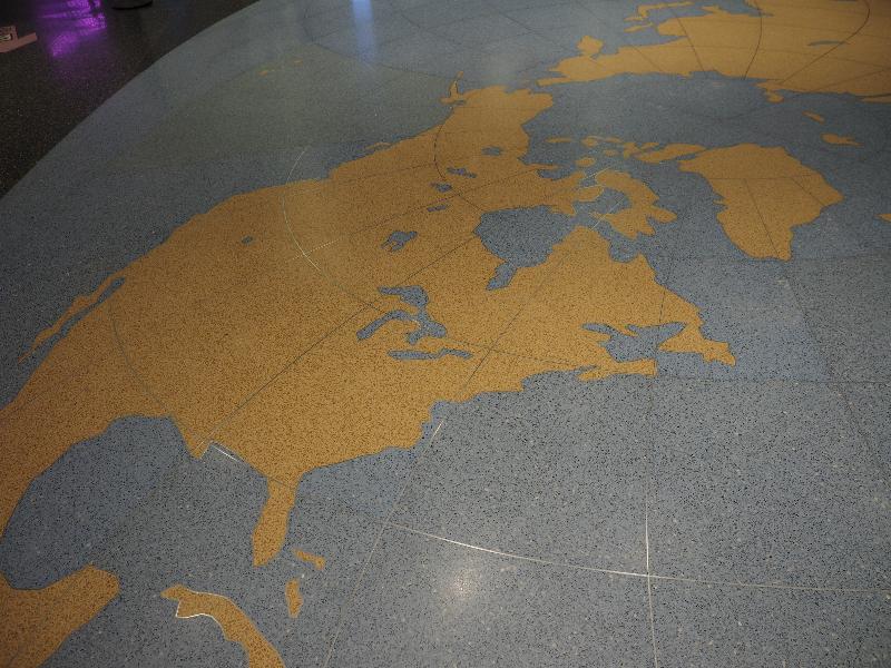 Boston, Massachusetts (MA): Logan Airport, Terminal E: floor decoration, North America