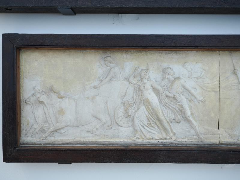 London, England: Royal Academy: model for Covent Garden Theatre Frieze, detail (1809, John Flaxman)