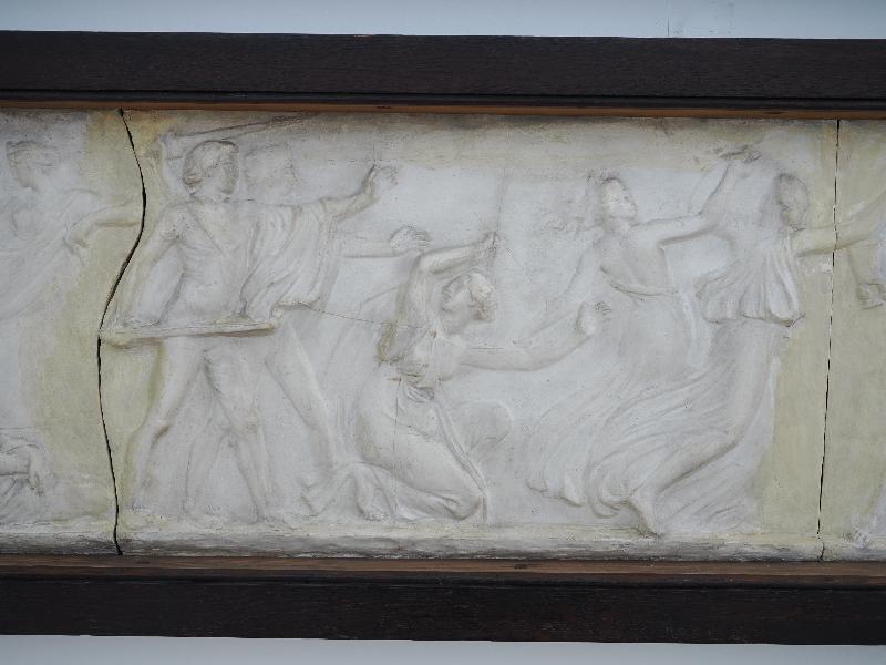London, England: Royal Academy: model for Covent Garden Theatre Frieze, detail (1809, John Flaxman)