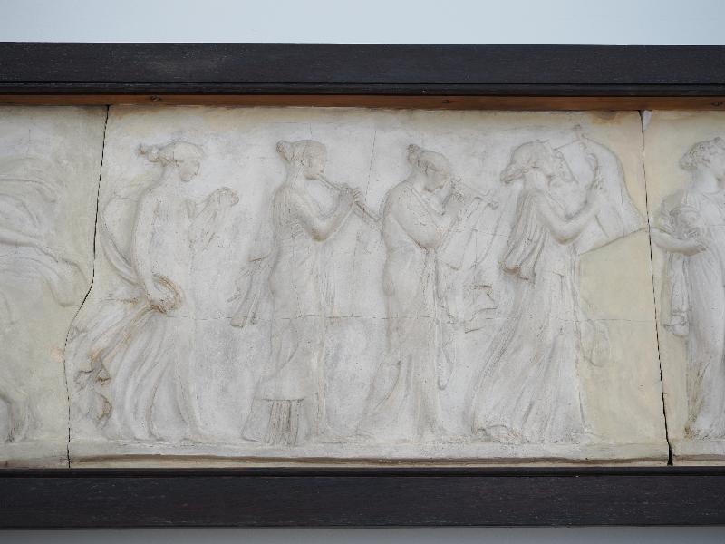 London, England: Royal Academy: model for Covent Garden Theatre Frieze, detail (1809, John Flaxman)