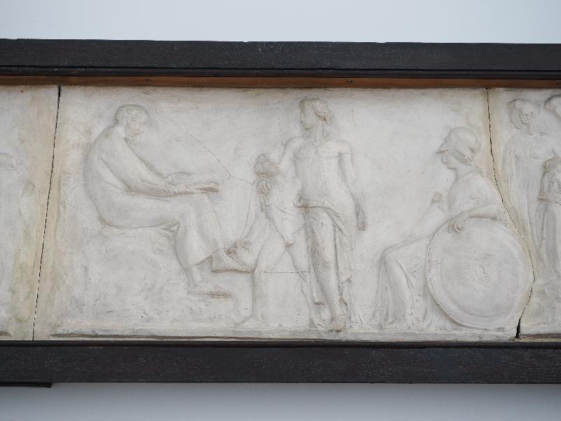 London, England: Royal Academy: model for Covent Garden Theatre Frieze, detail (1809, John Flaxman)