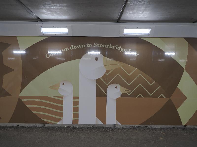 Cambridge, England: Chisholm Trail: Newmarket Road underpass artwork (2022, Paper Rhino)