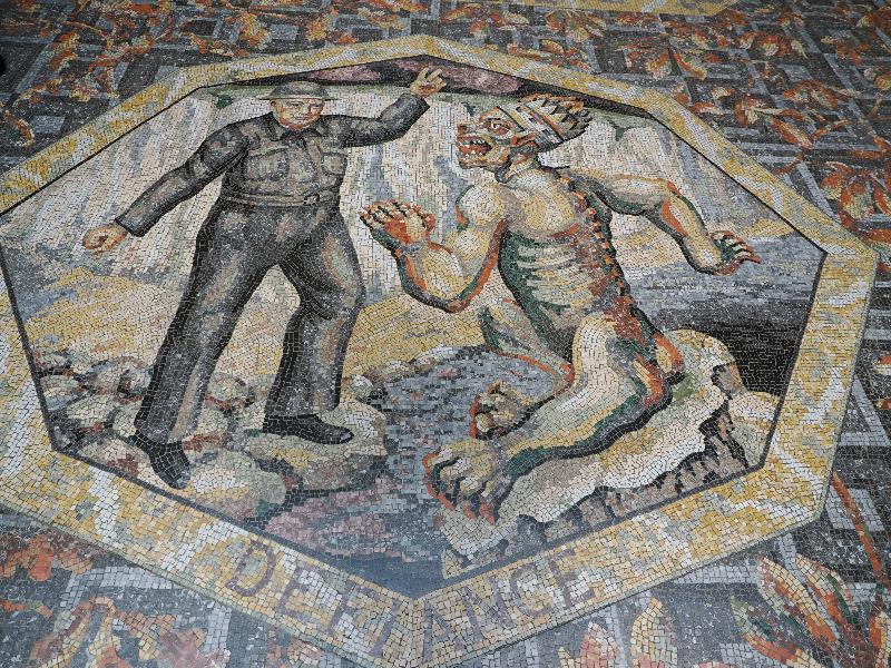 London, England: National Gallery: The Modern Virtues, Defiance (Winston Churchill) (1952, Boris Anrep)