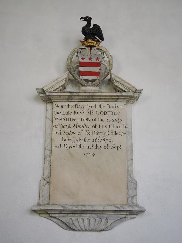 Cambridge, England: Little St Mary's Church: Godfrey Washington tablet