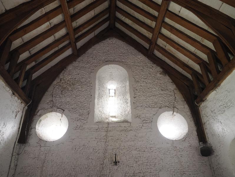 Cambridge, England: Stourbridge Leper Chapel: top half of west wall