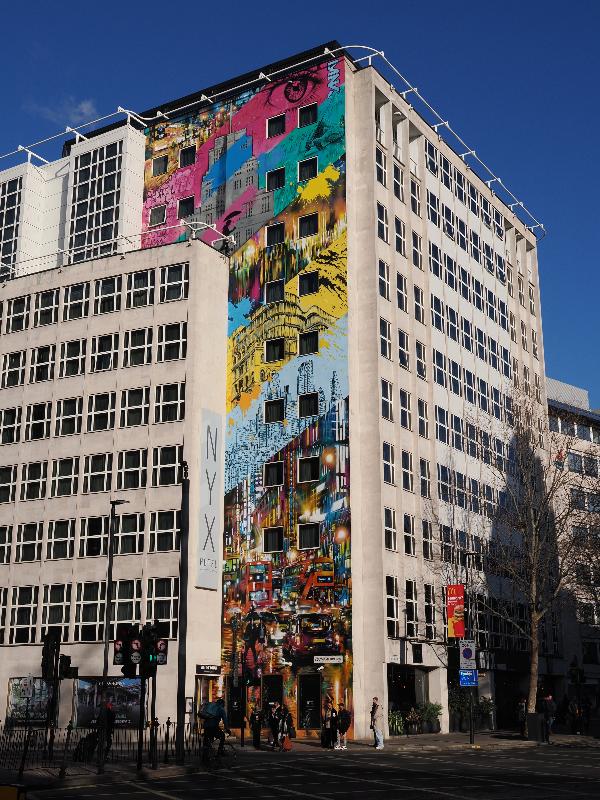 London, England: NYX Hotel, Southampton Row: wall mural (2021, Dan Kitchener)