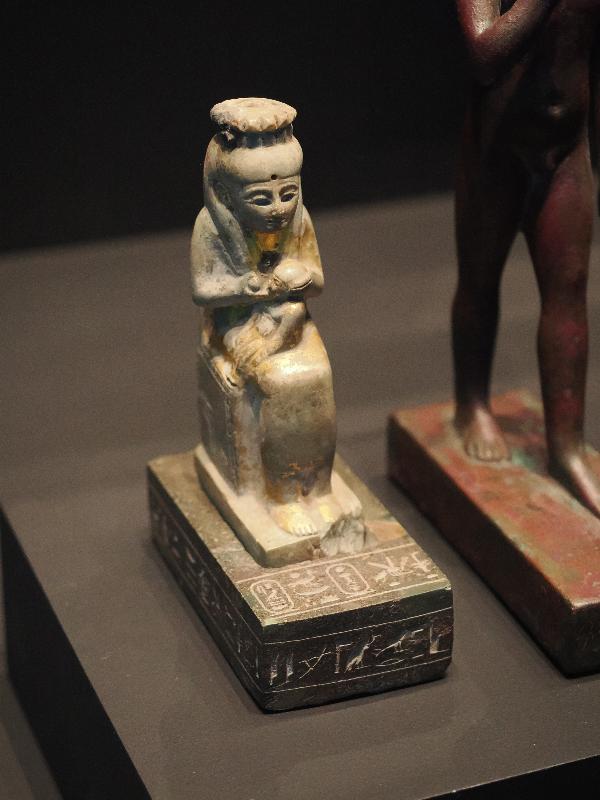 London, England: British Museum: Isis breastfeeding Horus (about 664-525 BC, Egypt)