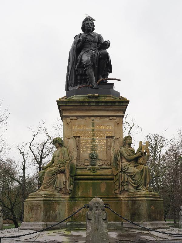 Amsterdam, Netherlands: Vondelpark: Joost van den Vondel Statue (1867, Louis Royer)