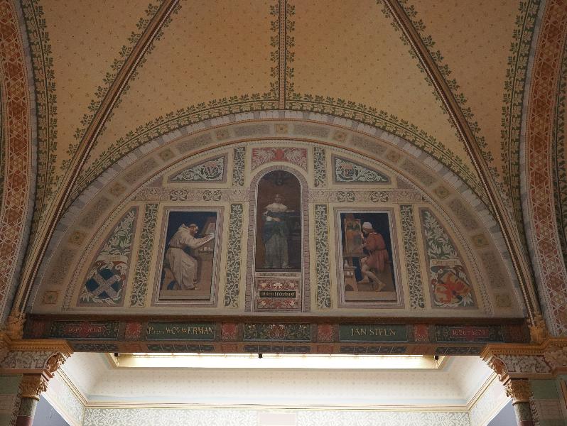 Amsterdam, Netherlands: Rijksmuseum: mural of Philips Wouwerman and Jan Steen (1885)