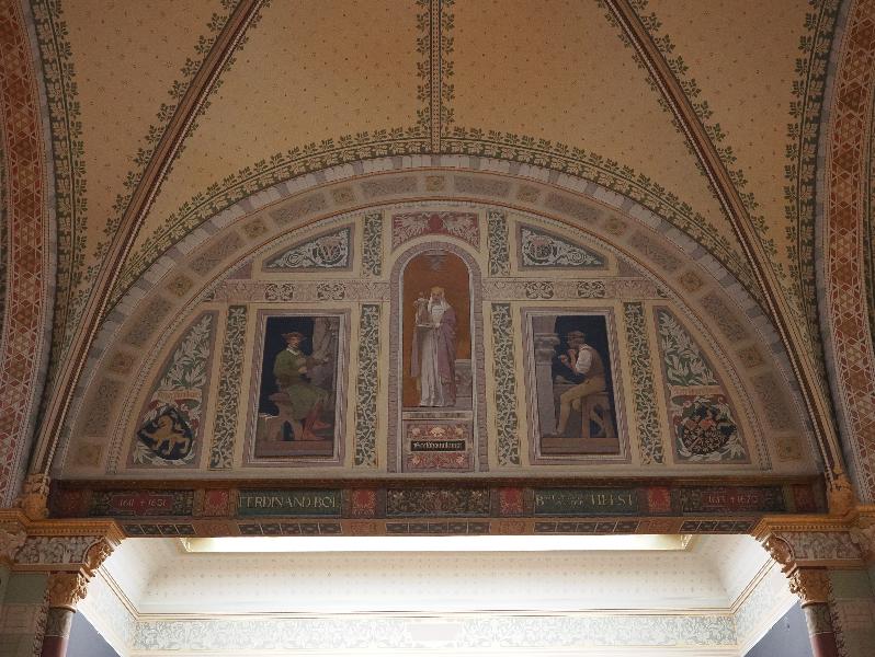 Amsterdam, Netherlands: Rijksmuseum: mural of Ferdinand Bol and Bartholomeus van der Helst (1885)