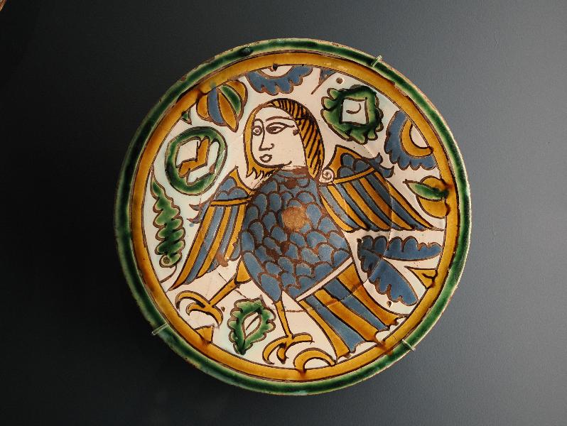 London, England: Royal Academy: Plate with Harpy (ca. 1500, Seville)