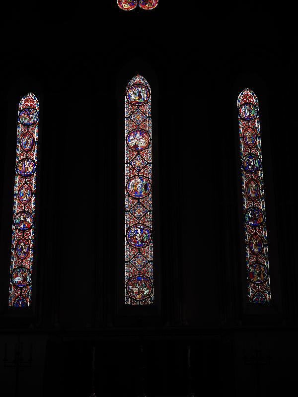 Cambridge, England: Jesus College: chapel chancel windows (1850, Hardman)