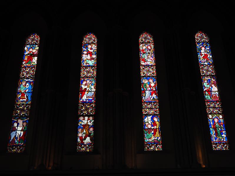 Cambridge, England: Jesus College: inner chapel, south wall, eastern windows (Hardman)