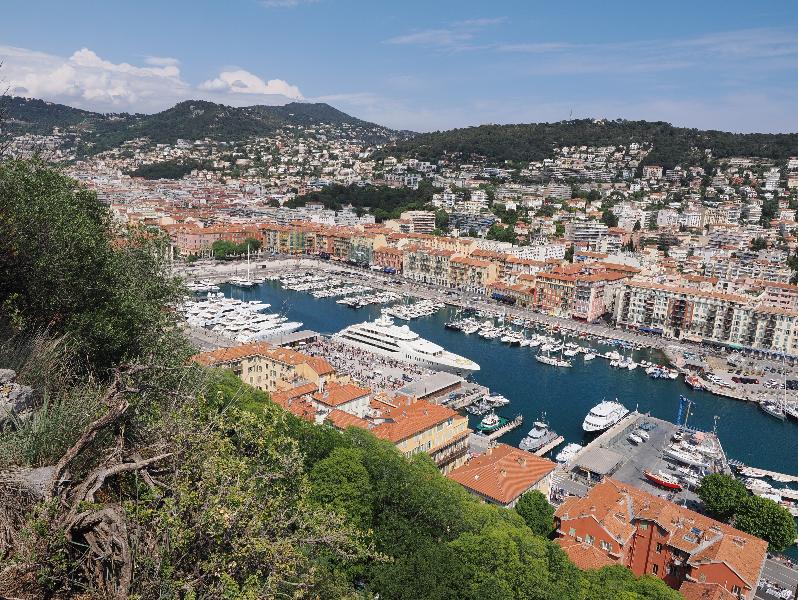 Nice, France: Colline du Chateau (Castle Hill): view of Port de Nice Lympia