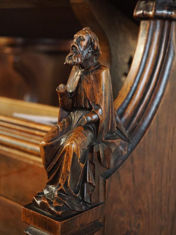 Cambridge, England: Great St Mary's: carved figure