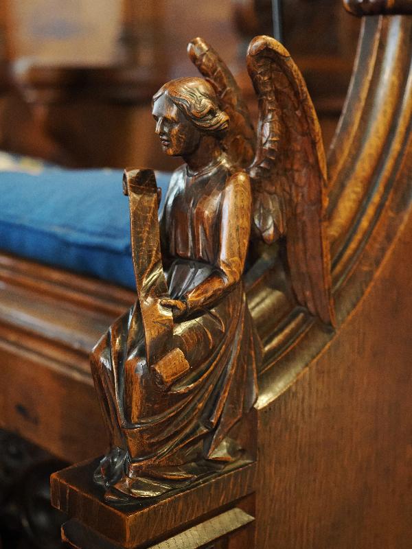 Cambridge, England: Great St Mary's: carved angel