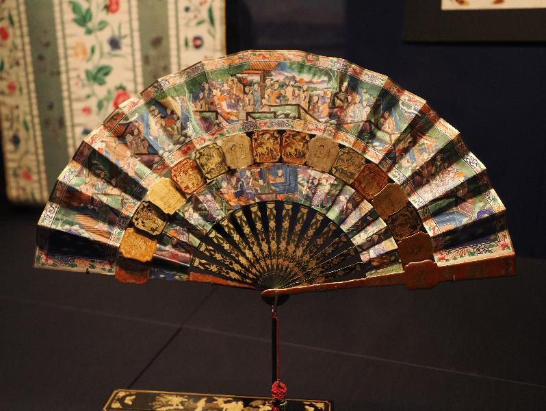 London, England: British Museum: fan (1800-1840, Guangzhou)