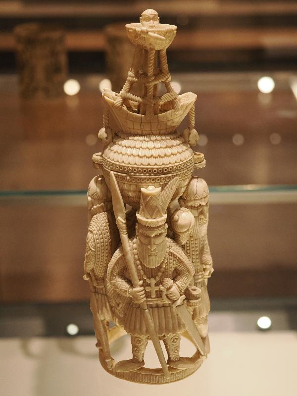 London, England: British Museum: ivory saltcellar (15th-16th century, Benin, Nigeria)