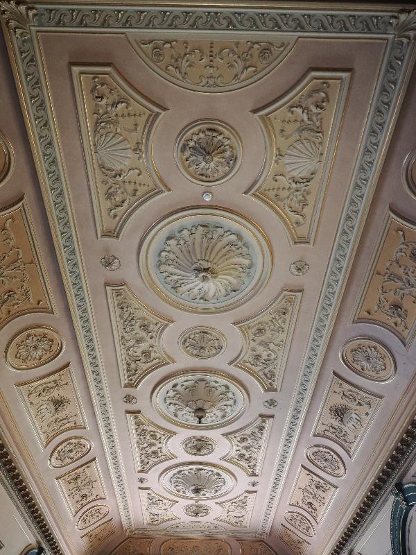 Wimpole, England: Wimpole Hall: library ceiling