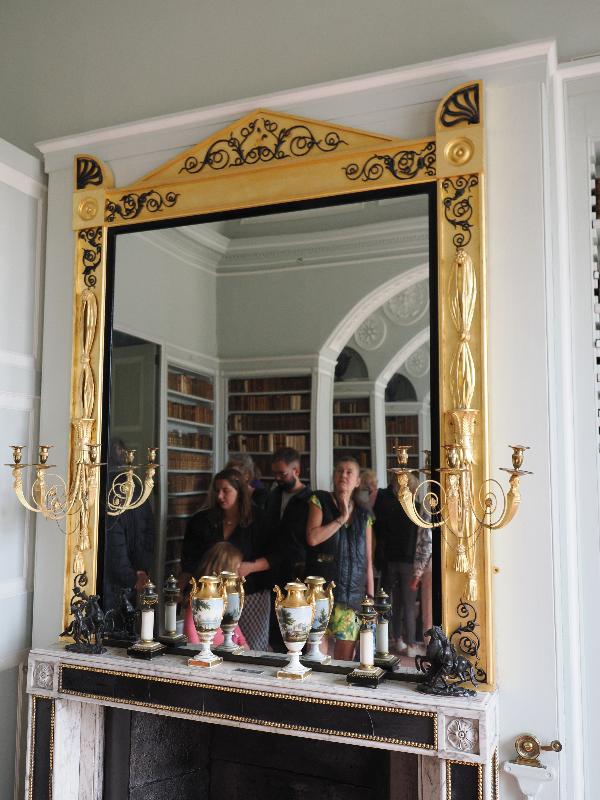 Wimpole, England: Wimpole Hall: book room, mirror