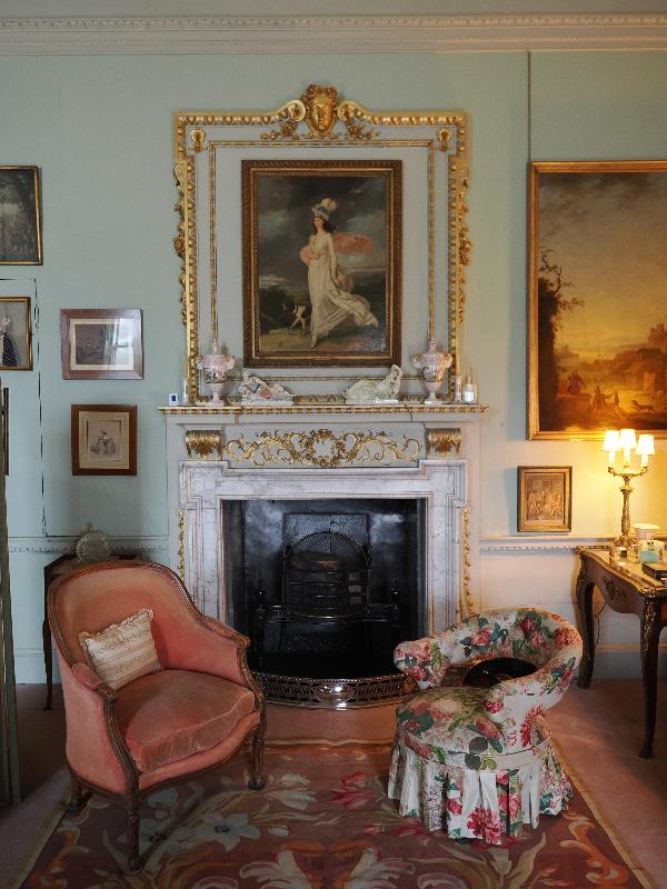 Wimpole, England: Wimpole Hall: Mrs Bambridge's bedroom, fireplace