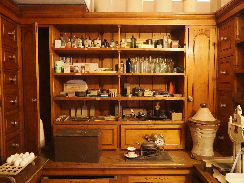 Wimpole, England: Wimpole Hall: housekeeper's room, dry store (pantry)