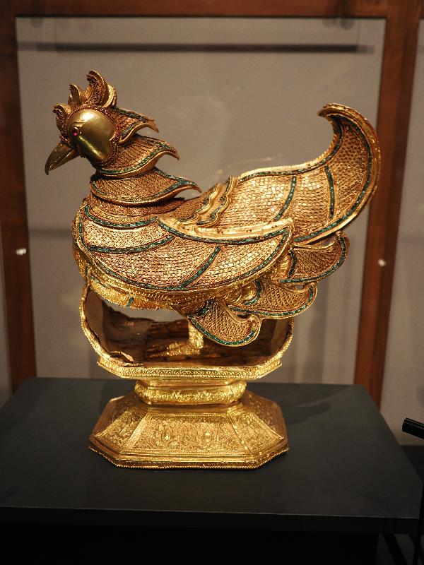 London, England: British Museum: betel box in the shape of a mythical karaweik bird from the royal regalia (ca. 1840-1885, Mandalay)