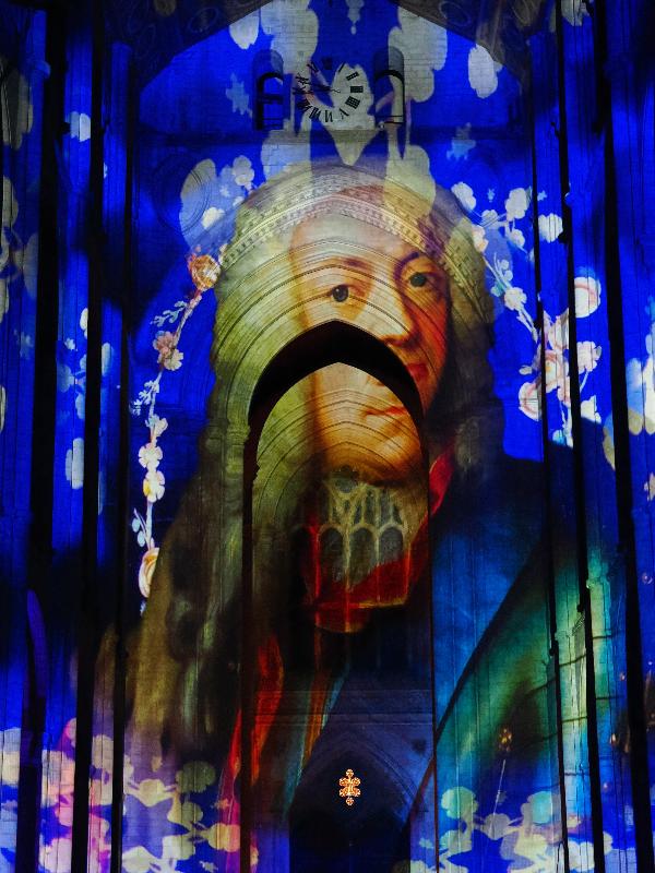 Ely, England: Ely Cathedral: King George II (Crown and Coronation, by Luxmuralis, originally shown at Tower of London, Nov 2023)