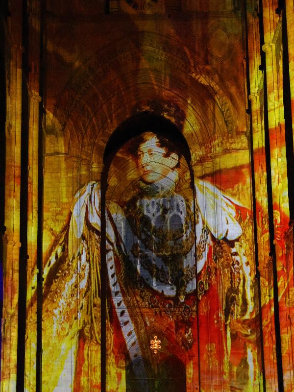 Ely, England: Ely Cathedral: King George IV (Crown and Coronation, by Luxmuralis, originally shown at Tower of London, Nov 2023)