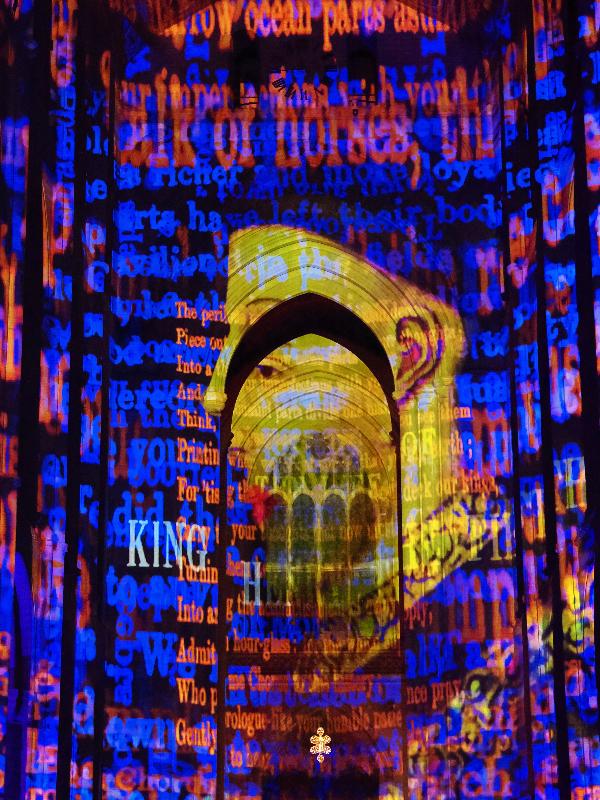 Ely, England: Ely Cathedral: King Henry V (Crown and Coronation, by Luxmuralis, originally shown at Tower of London, Nov 2023)