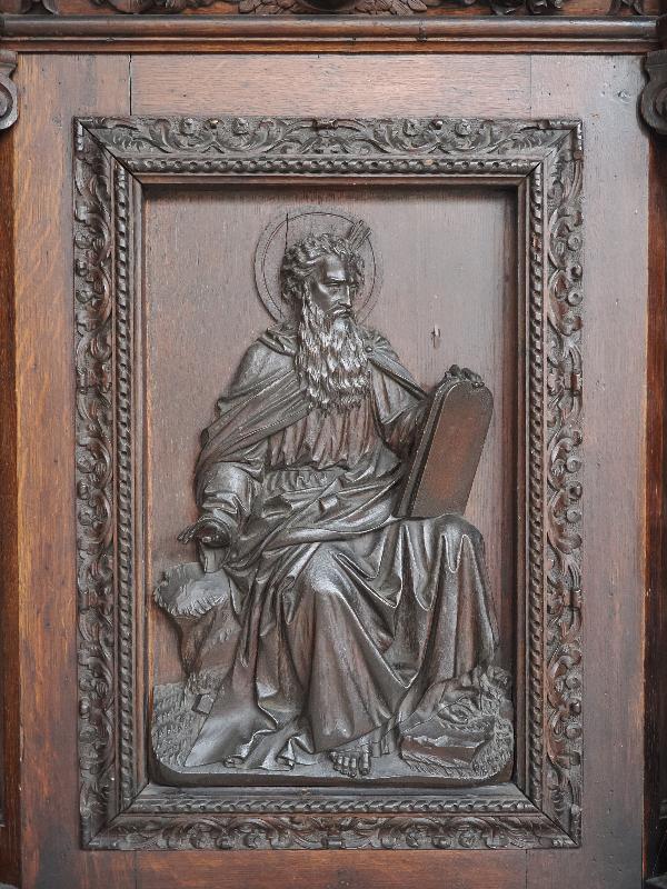 London, England: St James's Church, Piccadilly: detail: Moses panel