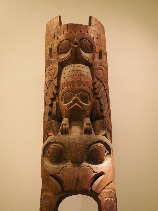 London, England: British Museum: house frontal pole (19th century, Haida)